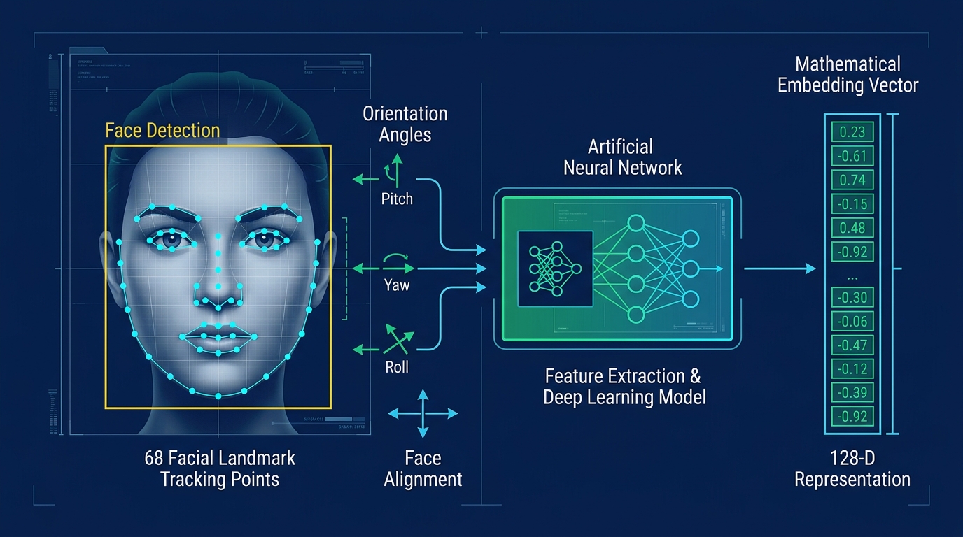 Pipeline de Reconocimiento Facial: Detección, Landmarks y Vector Embedding