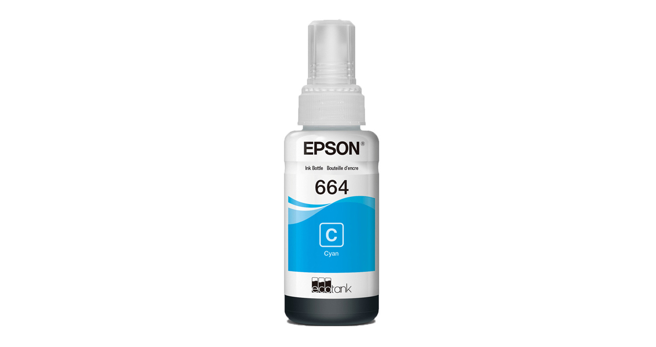 BOTELLA DE TINTA EPSON T664220 CYAN 70ml -L210, L220,L380,L355,L375,L395,L495,L555,L575,L565,L1455,L