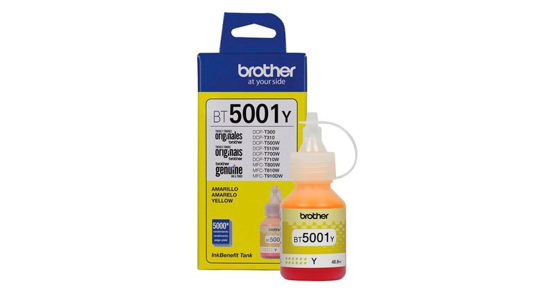 BOTELLA DE TINTA BROTHER BT5001Y YELLOW T510W T710W T910DW T420W T520W T720DW T920DW MFCT4500DW