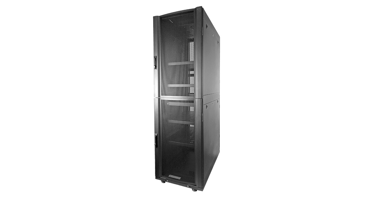 GABINETE 42U-198CM ALTO X 61CM ANCHO X 109CM PROFUNDIDAD-REJILLA REDONDA