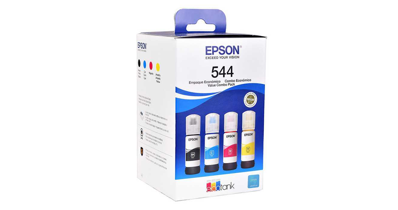 PAQUETE PACK DE BOTELLAS DE TINTA EPSON T544 - 4 COLORES NEGRO/CYAN/MAG/YELLOW