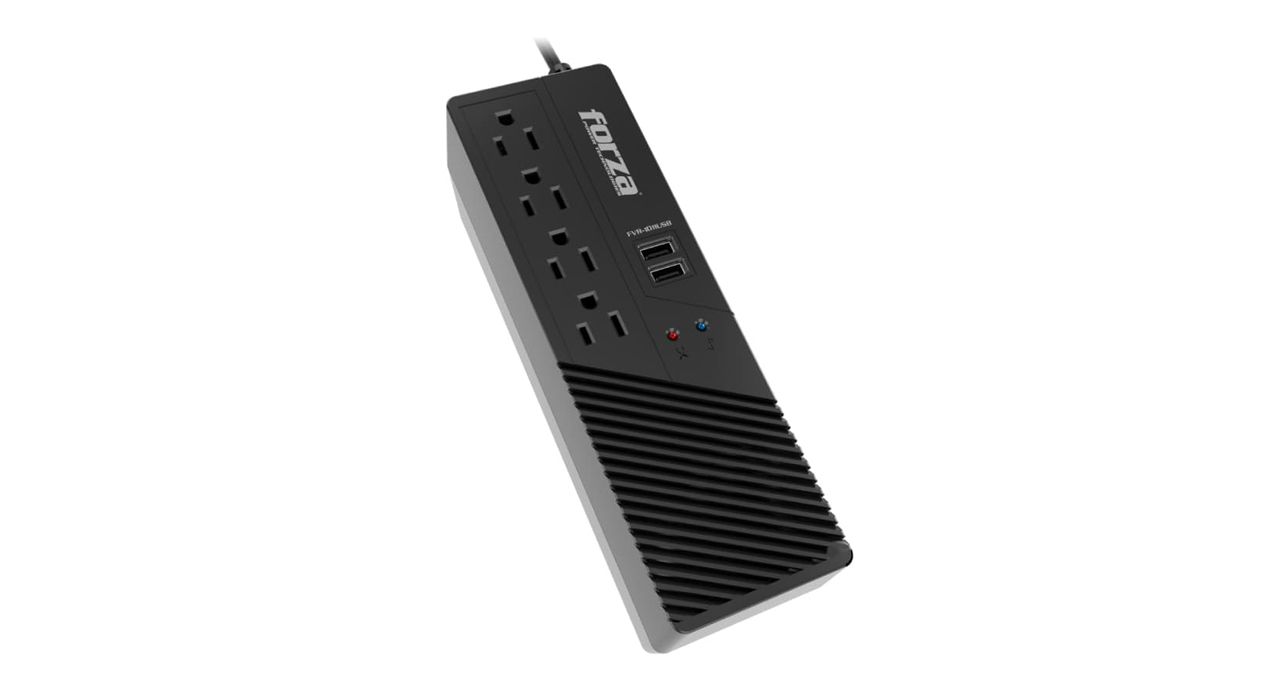 REGULADOR DE VOLTAJE FORZA 1000VA/500W 4 TOMAS + 2 USB