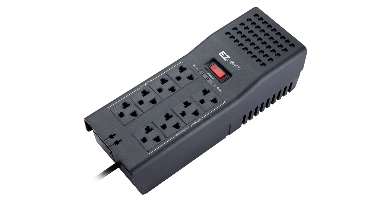 REGULADOR DE VOLTAJE EZ POWER 1200VA/600W 8 TOMAS 120V