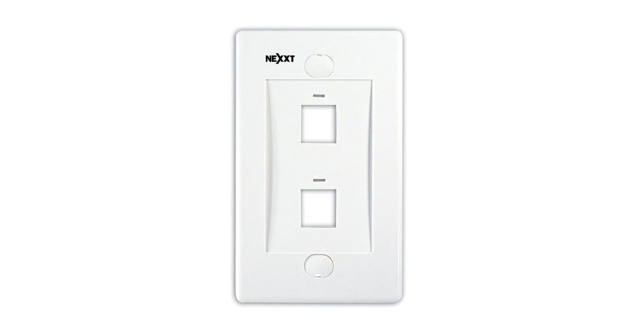 FACE PLATE 2 PUERTOS NEXXT - TAPA BLANCA