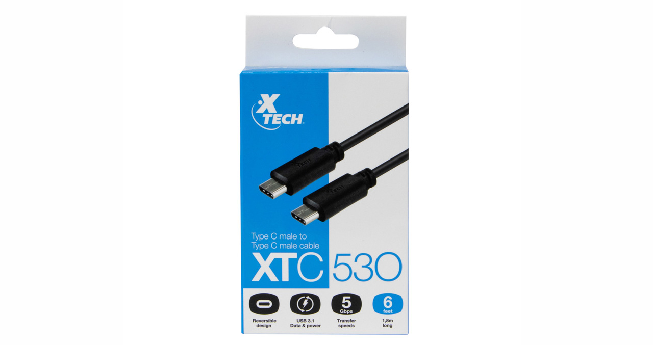 CABLE XTECH USB-C MACHO A USB-C MACHO 1.8 METROS - 2