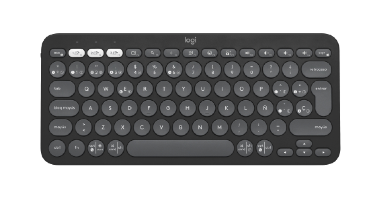 TECLADO LOGITECH INALAMBRICO K380 PEBBLES KEY 2 - BLUETOOTH-MULTIDISPOSITIVO / NEGRO - 2