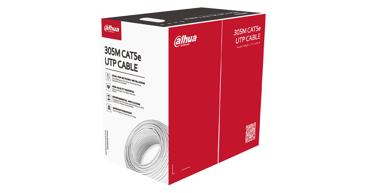 ROLLO DE CABLE UTP DAHUA CAT. 5E 305 METROS 24 AWG - RETARDANTE DE FUEGO