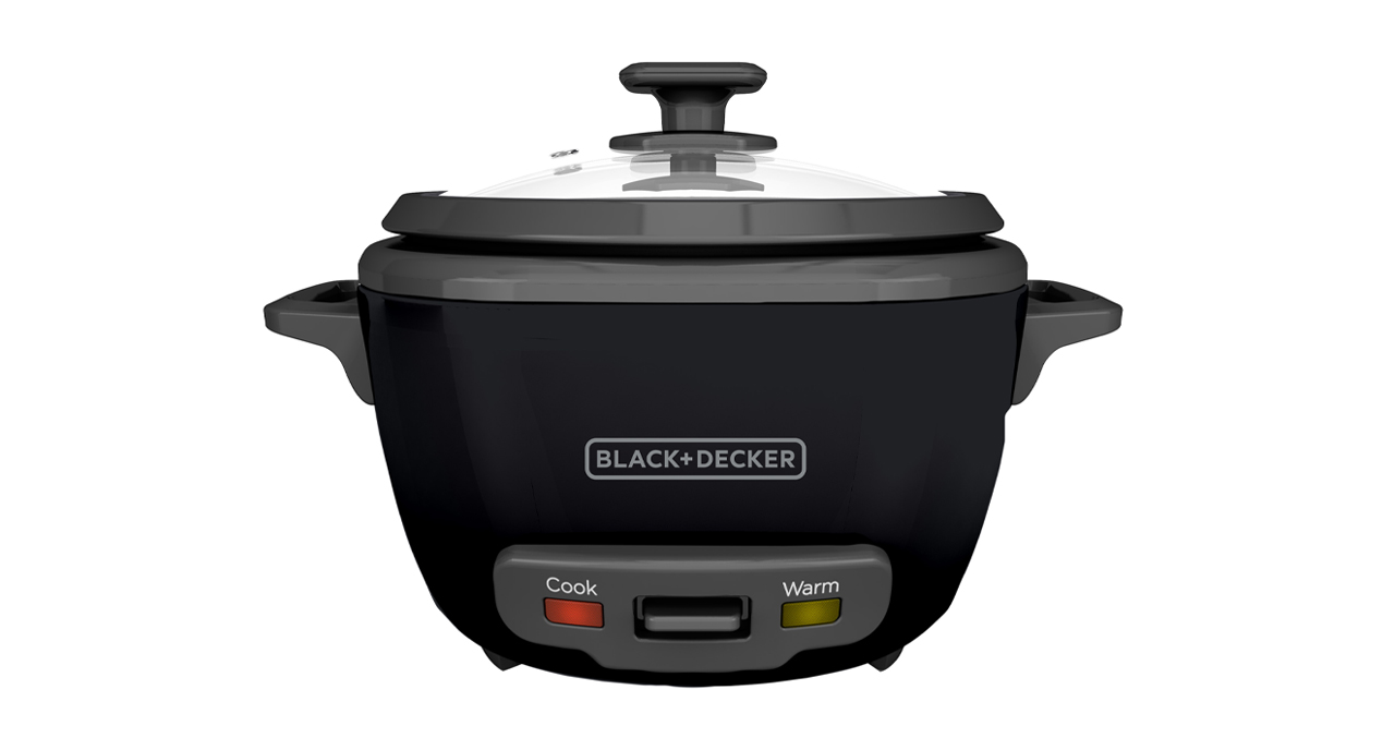 OLLA ARROCERA BLACK+DECKER 14 TAZAS TAPA DE VIDRIO - VAPORERA - NEGRA