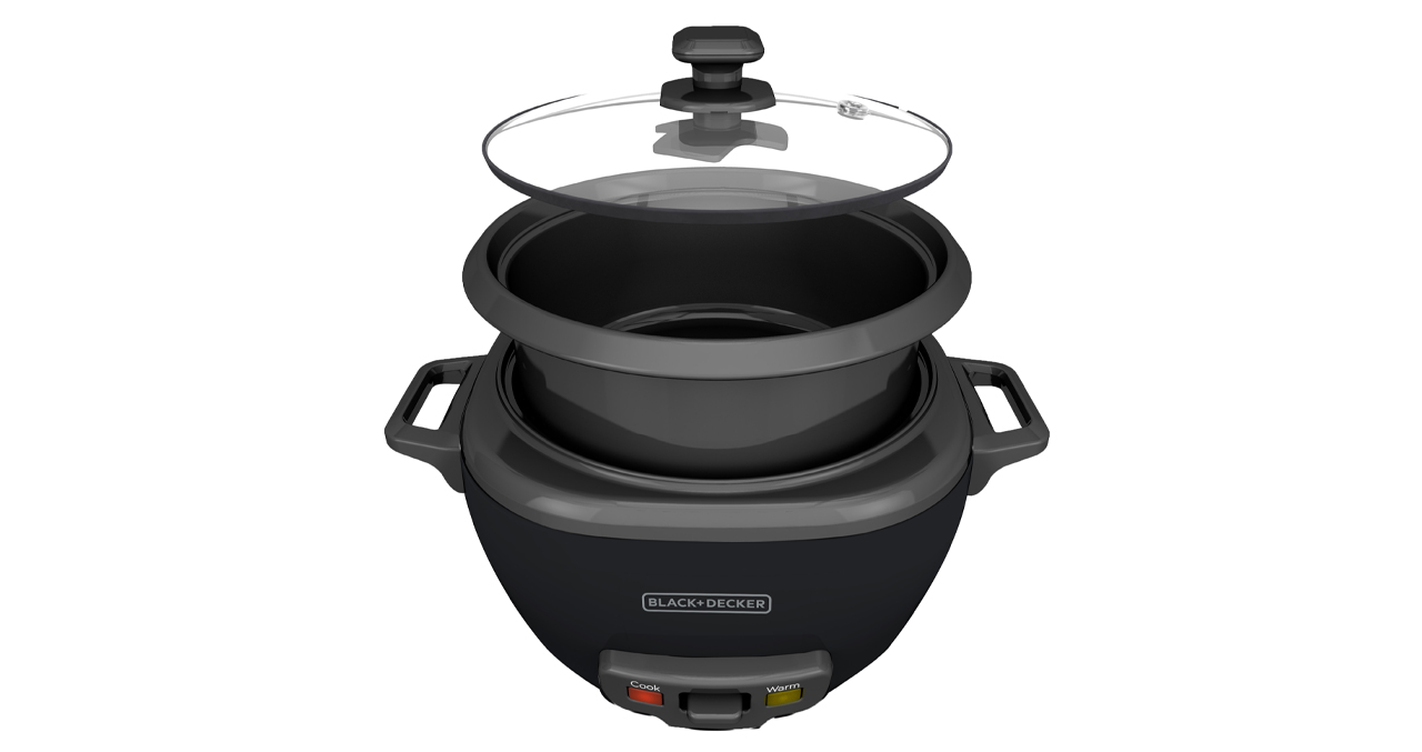 OLLA ARROCERA BLACK+DECKER 14 TAZAS TAPA DE VIDRIO - VAPORERA - NEGRA - 2