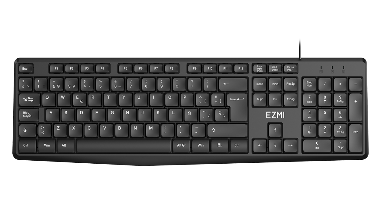 TECLADO EZMI ALAMBRICO USB - NEGRO - 2