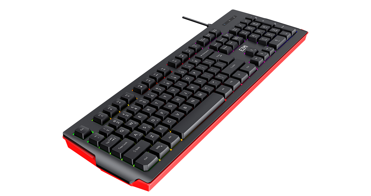 TECLADO EZMI ALAMBRICO GAMER RETROILUMINADO USB - NEGRO