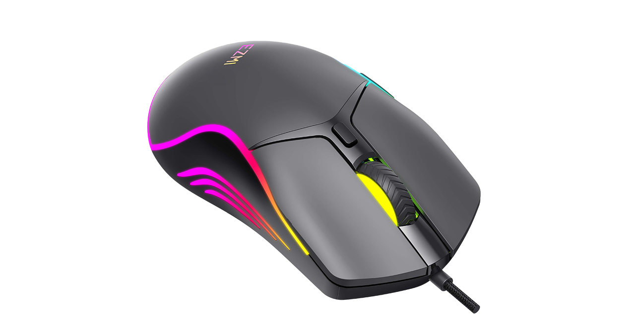 MOUSE EZMI ALAMBRICO EZ GAMER ILUMINACION RGB 6 BOT. 7200 DPI USB - NEGRO - 3