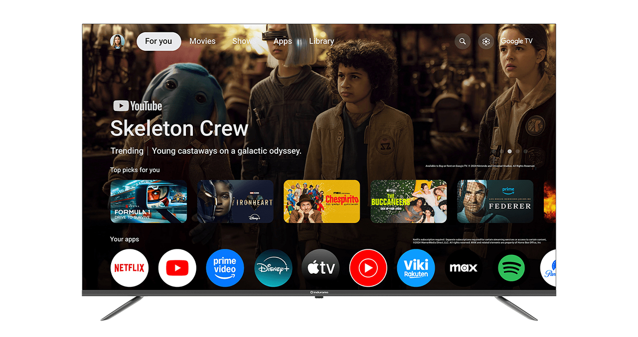 TELEVISOR INDURAMA 65" LED 4K UHD SMART - GOOGLE TV 5.0