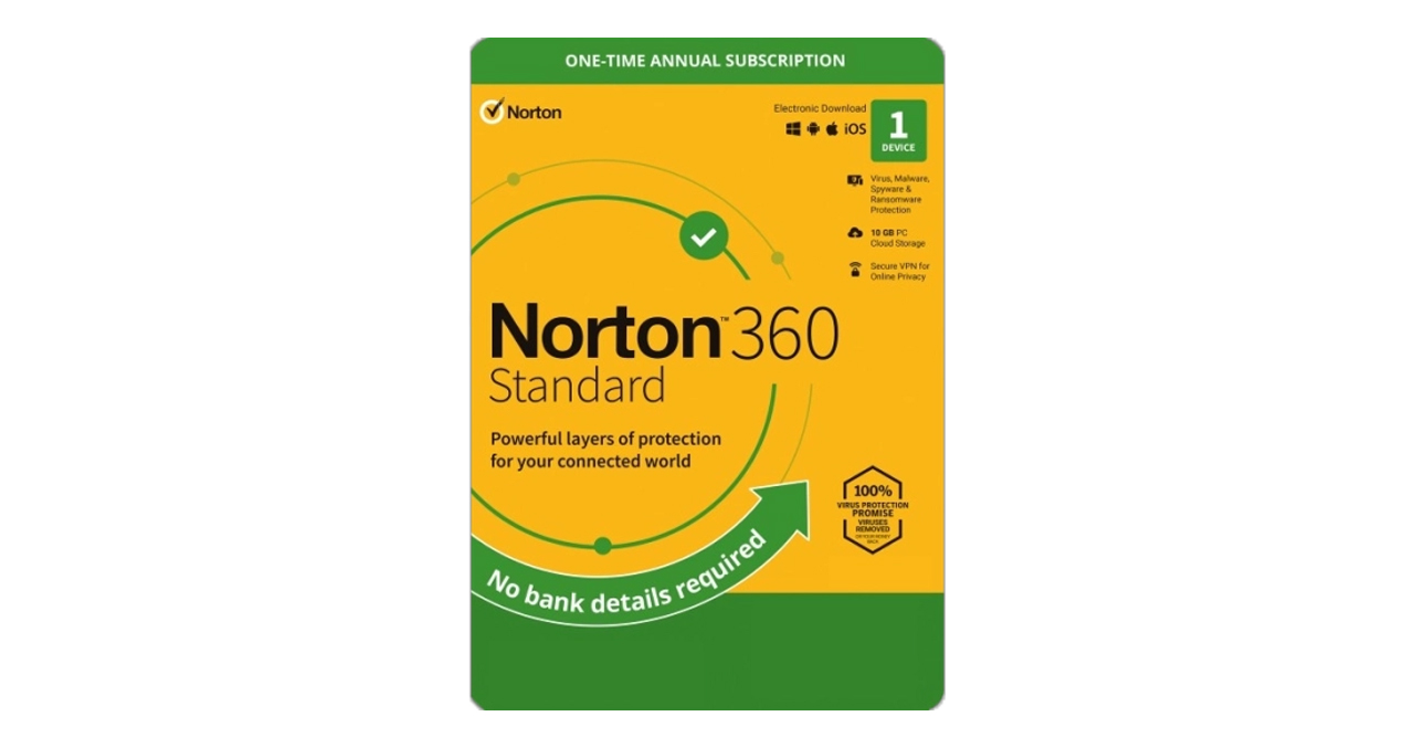 ANTIVIRUS NORTON 360 ESTÁNDAR ND 10GB 1 USUARIO 1 DISPOSITIVO