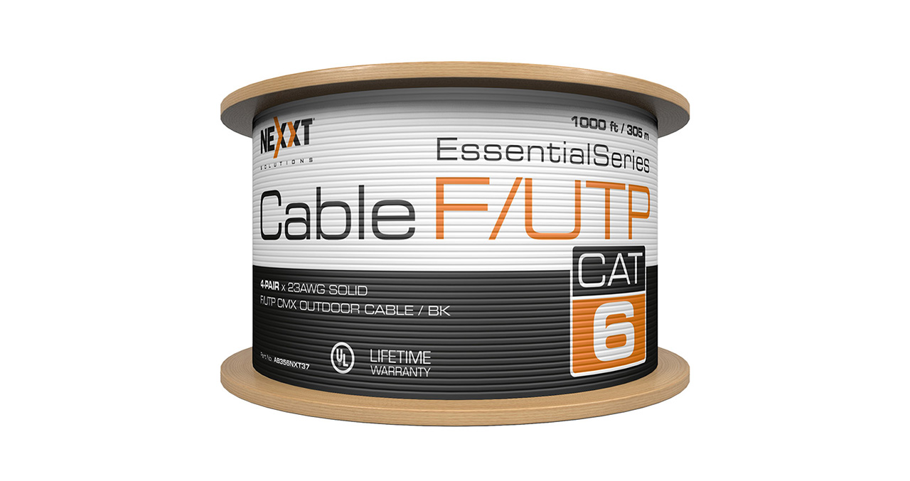 ROLLO DE CABLE NEXXT CAT6 F/UTP 23AWG CMX EXTERIOR 305M NEGRO