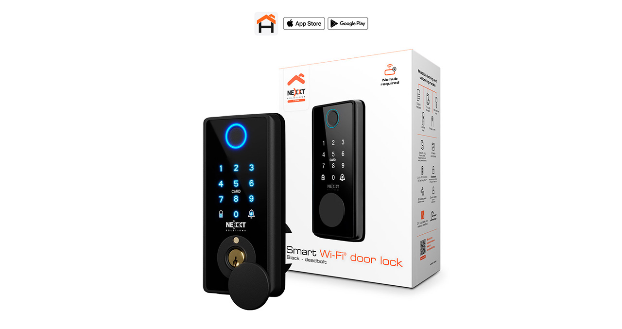 CERRADURA SMART WIFI NEXXT NHS-D150 USB-C HUELLA DIGITAL NEGRO