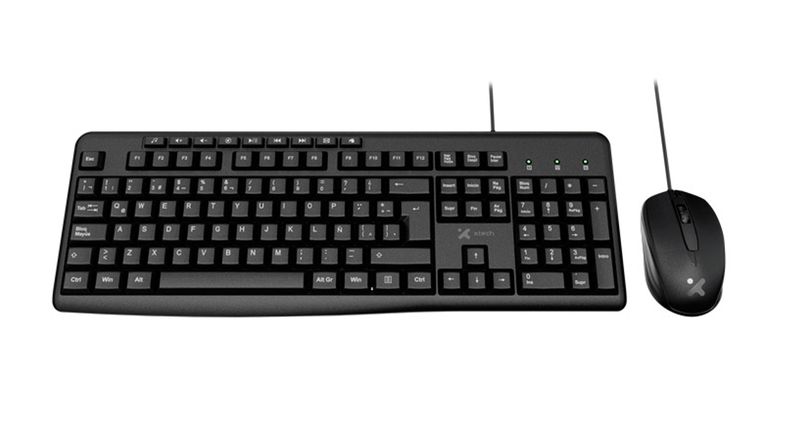 TECLADO + MOUSE XTECH ALAMBRICO MULTIMEDIA USB NEGRO