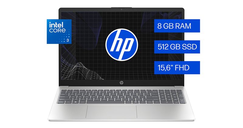 NOTEBOOK HP CI3-100U 1.2GHZ-8GB-512GB SSD-NATURAL SILVER-15.6"FHD-W11